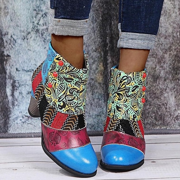 Multicolor rainbow ankle boots - Picture 7 of 7